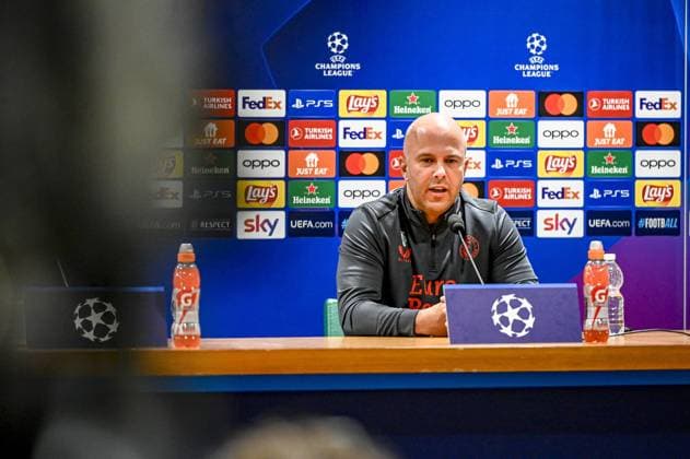 ROME, 06-11-2022, Stadio Olimpico, UEFA Champions League Football, season 2023 2024, Persconference and training of Feyenoord in Rome, Feyenoord player Calvin Stengs, Feyenoord trainer Arne Slot Feyenoord in Rome  x23066322x Copyright: