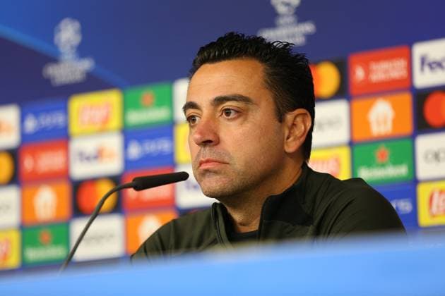 Fußball Herren Saison 2023-2024 UEFA Champions League I 4. Spieltag Pressekonferenz I FC Barcelona, Barca 06.11.2023 Xavi, Xavier Hernandez Creus (FC Barcelona) im Fokus. Hamburg Volksparkstadion Hamburg Deutschland Copyright: xLobecax xHenningxRohlfsx
