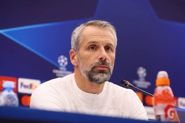 Roter Stern Belgrad - RB Leipzig PK Champions League Beograd, 06.11.2023, Stadion Rajko Mitic, Fussball , UEFA Champions League, Gruppe G , 4. Spieltag, Matchday-1 , Roter Stern Belgrad vs. RB Leipzig , Pressekonferenz vor dem Spiel , Im Bild: Trainer Marco Rose, RB Leipzig. , Foto nur zur redaktionellen Nutzung bestimmt! . , UEFA regulations prohibit any use of photographs as image sequences and or quasi-video ,