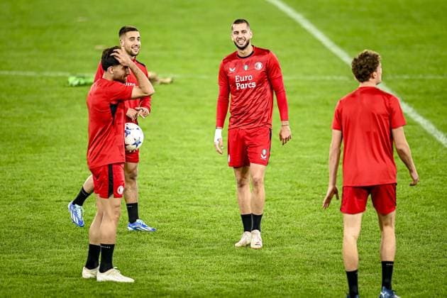 ROME, 06-11-2022, Stadio Olimpico, UEFA Champions League Football, season 2023 2024, Persconference and training of Feyenoord, Feyenoord player Luka Ivanusec, Feyenoord player David Hancko Feyenoord in Rome  x23067843x Copyright: