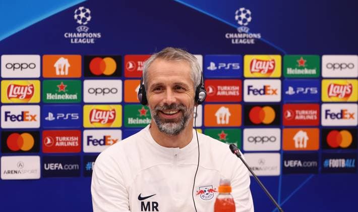 Roter Stern Belgrad - RB Leipzig PK Champions League Beograd, 06.11.2023, Stadion Rajko Mitic, Fussball , UEFA Champions League, Gruppe G , 4. Spieltag, Matchday-1 , Roter Stern Belgrad vs. RB Leipzig , Pressekonferenz vor dem Spiel , Im Bild: Trainer Marco Rose, RB Leipzig. , Foto nur zur redaktionellen Nutzung bestimmt! . , UEFA regulations prohibit any use of photographs as image sequences and or quasi-video ,