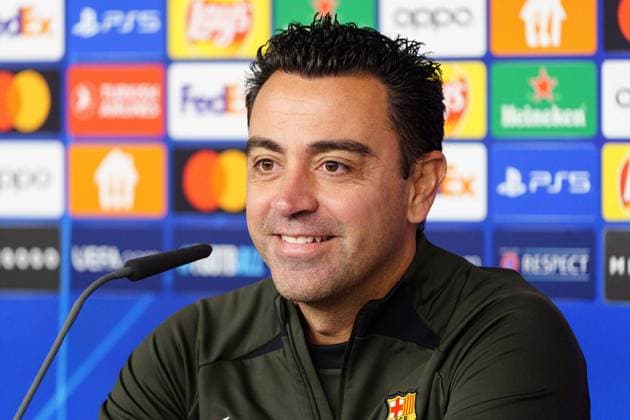 Xavi FC Barcelona, Barca Trainer) GER, Pressekonferenz FC Barcelona, Fussball, Champions League, Saison 2023 2024, 06.11.2023 GER, Pressekonferenz FC Barcelona, Fussball, Champions League, Saison 2023 2024, 06.11.2023 Hamburg Copyright: xEibner-Pressefoto MarcelxvonxFehrnx EP_MFN
