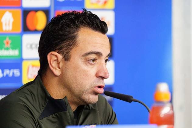 Xavi FC Barcelona, Barca Trainer) GER, Pressekonferenz FC Barcelona, Fussball, Champions League, Saison 2023 2024, 06.11.2023 GER, Pressekonferenz FC Barcelona, Fussball, Champions League, Saison 2023 2024, 06.11.2023 Hamburg Copyright: xEibner-Pressefoto MarcelxvonxFehrnx EP_MFN