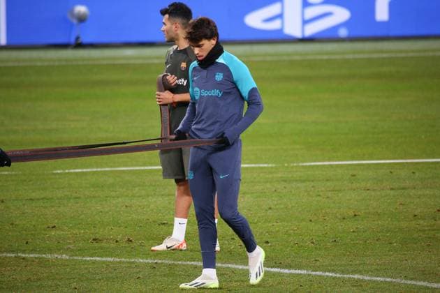 Fußball Herren Saison 2023-2024 UEFA Champions League I 4. Spieltag Training im Volksparkstadion I FC Barcelona, Barca 06.11.2023 Joao Felix (14, FC Barcelona) im Fokus. Hamburg Volksparkstadion Hamburg Deutschland Copyright: xLobecax xHenningxRohlfsx