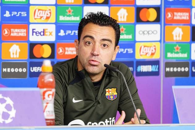 Xavi FC Barcelona, Barca Trainer) GER, Pressekonferenz FC Barcelona, Fussball, Champions League, Saison 2023 2024, 06.11.2023 GER, Pressekonferenz FC Barcelona, Fussball, Champions League, Saison 2023 2024, 06.11.2023 Hamburg Copyright: xEibner-Pressefoto MarcelxvonxFehrnx EP_MFN