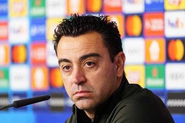 Xavi FC Barcelona, Barca Trainer) GER, Pressekonferenz FC Barcelona, Fussball, Champions League, Saison 2023 2024, 06.11.2023 GER, Pressekonferenz FC Barcelona, Fussball, Champions League, Saison 2023 2024, 06.11.2023 Hamburg Copyright: xEibner-Pressefoto MarcelxvonxFehrnx EP_MFN