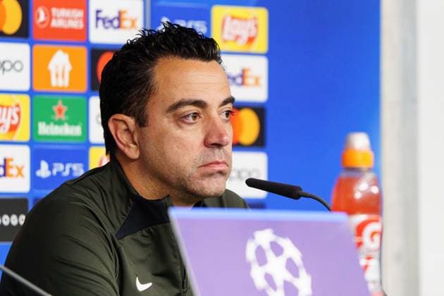 Xavi FC Barcelona, Barca Trainer) GER, Pressekonferenz FC Barcelona, Fussball, Champions League, Saison 2023 2024, 06.11.2023 GER, Pressekonferenz FC Barcelona, Fussball, Champions League, Saison 2023 2024, 06.11.2023 Hamburg Copyright: xEibner-Pressefoto MarcelxvonxFehrnx EP_MFN