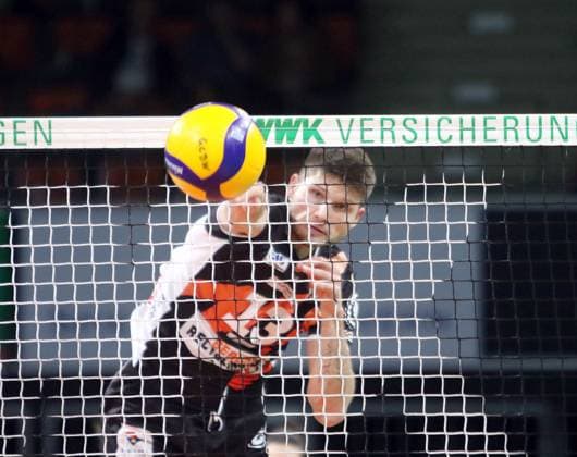Ruben SCHOTT (Berlin), He-Volleyballl, Bundesliga 2023 24; WWK Volleys Herrsching vs Berlin Recycling Volleys, 06.11.23; BMW Park, Muenchen, Copyright: WolfgangxFehrmann