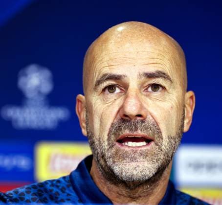 EINDHOVEN - PSV Eindhoven coach Peter Bosz during the MD-1 press conference, PK, Pressekonferenz prior to the UEFA Champions League group B match against RC Lens at the Phillips stadium on November 7, 2023 in Eindhoven, Netherlands. ANP MAURICE VAN STEEN UEFA Champions League 2023 24 2023 2024 xVIxANPxSportx xxANPxIVx 483240259 originalFilename: 483240259.jpg