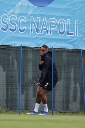 Italy: training session SSC Napoli SSC Napoli™s Brazilian defender Natan Bernardo de Souza during training ahead of the UEFA Champions League match against Union Berlin at the Konami Center on 07 November 2023, in Castel Volturno, Italy. ABPH8545 Copyright: xAntonioxBalascox
