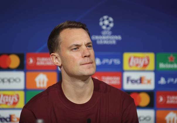 Sport Themen der Woche KW45 Sport Bilder des Tages München, Deutschland 07. November 2023: Fussball, Herren, Saison 2023 2024, FC Bayern München, Internationale Pressekonferenz, Allianz Arena Manuel Neuer (FC Bayern München) Kopf, Portrait *** Munich, Germany 07 November 2023 Football, Men, Season 2023 2024, FC Bayern Munich, International Press Conference, Allianz Arena Manuel Neuer FC Bayern Munich Head, Portrait