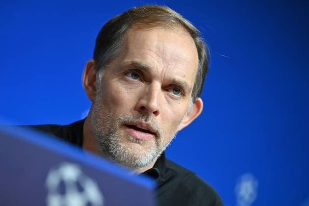 Trainer Thomas TUCHEL (Bayern Muenchen), Einzelbild,angeschnittenes Einzelmotiv,Portraet,Portrait,Porträt. Fussball Champions League Gruppenphase 4.Spieltag FC Bayern Muenchen-Galatasaray Istanbul PRESSEKONFERENZ am 07.11.2023, Â