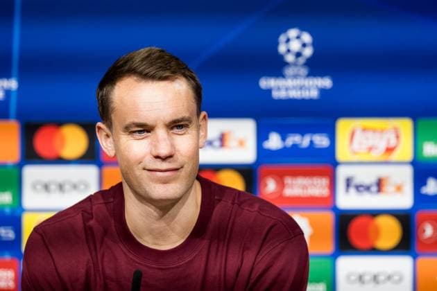 UEFA Champions League: Pressekonferenz FC Bayern Muenchen; 07.11.2023 Manuel Neuer (FC Bayern Muenchen, 1) laechelt in der Pressekonferenz UEFA Champions League: Pressekonferenz FC Bayern Muenchen, Muenchen, Allianz Arena am 07.11.2023 Copyright: xBEAUTIFULxSPORTS Wunderlx
