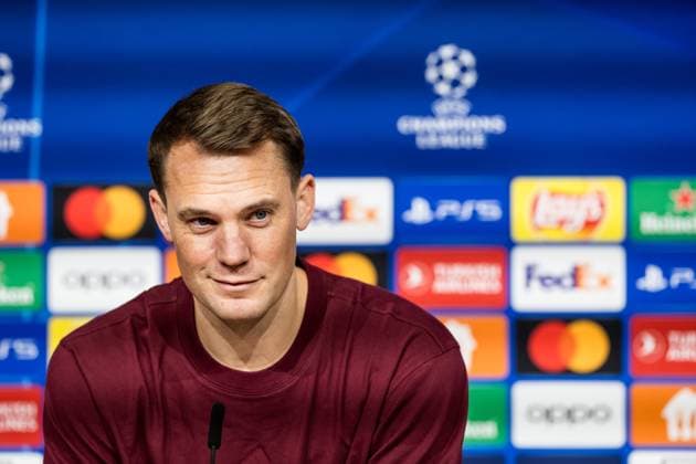 UEFA Champions League: Pressekonferenz FC Bayern Muenchen; 07.11.2023 Manuel Neuer (FC Bayern Muenchen, 1) laechelt in der Pressekonferenz UEFA Champions League: Pressekonferenz FC Bayern Muenchen, Muenchen, Allianz Arena am 07.11.2023 Copyright: xBEAUTIFULxSPORTS Wunderlx