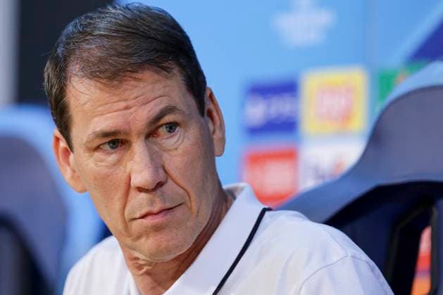 Italy: press conference, PK, Pressekonferenz SSC Napoli SSC Napoli s French coach Rudi Jose Garcia looks during the SSC Napoli press conference the day before the Champions League football match against Union Berlin at the Konami center in Castel Volturno on 07 November 2023 ABPH8742 Copyright: xAntonioxBalascox
