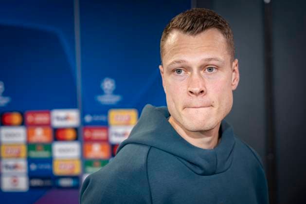 FC Copenhagen s Viktor Claesson during FC Copenhagen s press conference, PK, Pressekonferenz ahead of the team s Champions League match against Manchester United, ManU in Copenhagen on Tuesday 7 November 2023.. (Photo: Emil Nicolai Helms Ritzau Scanpix) , Denmark Kobenhavn Copyright: EmilxNicolaixHelmsx COP15002 spdk20231107-171104-L