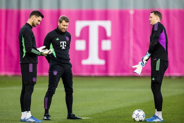 UEFA Champions League: Abschlusstraining FC Bayern Muenchen; 07.11.2023 Sven Ulreich (FC Bayern Muenchen, 26) und Manuel Neuer (FC Bayern Muenchen, 1) UEFA Champions League: Abschlusstraining FC Bayern Muenchen, Muenchen, Trainingsgelaende an der Saebenerstrasse am 07.11.2023 Copyright: xBEAUTIFULxSPORTS Wunderlx