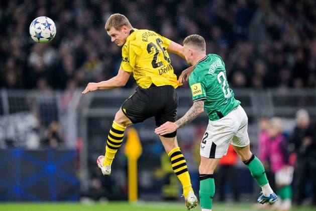 DORTMUND - (l-r) Julian Ryerson of Borussia Dortmund, Kieran Trippier of Newcastle United FC during the UEFA Champions League match between Borussia Dortmund and Newcastle United FC at Signal Iduna Park on November 7, 2023 in Dortmund, Germany. ANP Hollandse Hoogte UEFA Champions League 2023 24 2023 2024 xVIxANPxSportx xGerritxvanxKeulenxIVx 483266820 originalFilename: 483266820.jpg