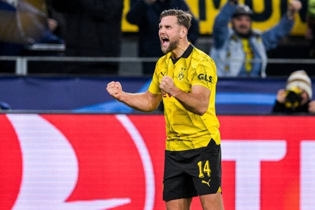 DORTMUND - Niclas Fullkrug of Borussia Dortmund celebrates the 1-0 during the UEFA Champions League match between Borussia Dortmund and Newcastle United FC at Signal Iduna Park on November 7, 2023 in Dortmund, Germany. ANP Hollandse Hoogte UEFA Champions League 2023 24 2023 2024 xVIxANPxSportx xGerritxvanxKeulenxIVx 483267082 originalFilename: 483267082.jpg