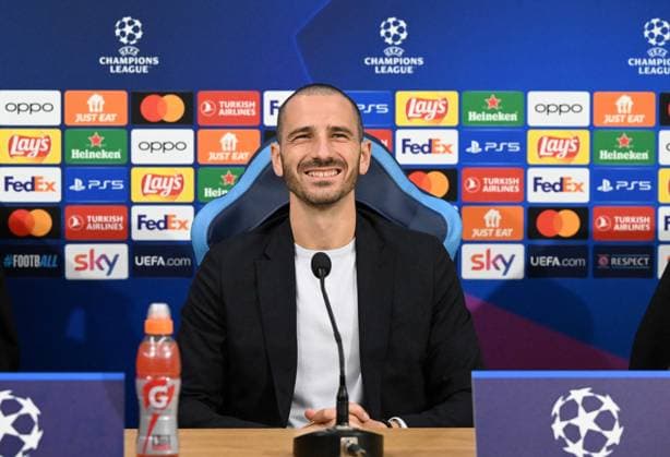 Sport Bilder des Tages Fussball, Herren, Saison 2023 2024, Champions League (Gruppe C, 4. Spieltag), SSC Neapel - 1. FC Union Berlin, Stadionbegehung und Pressekonferenz des 1. FC Union im Stadio Diego Armando Maradona in Neapel am Tag vor dem Spiel, Leonardo Bonucci (1. FC Union Berlin)07.11. 2023, Copyright: xMatthiasxKochx