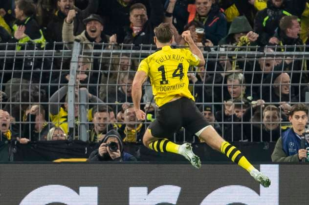 UEFA Champions League, Borussia Dortmund - Newcastle United, 7.11.2023 Niclas Fuellkrug (Borussia Dortmund, 14) bejubelt sein Tor zum 1:0. UEFA Champions League, Borussia Dortmund - Newcastle United, Vorrunde 4. Spieltag, am 7.11.2023, Signal Iduna Park, Dortmund UEFA regulations prohibit any use of photographs as image sequences and or quasi-video Copyright: xBEAUTIFULxSPORTS Meuselx