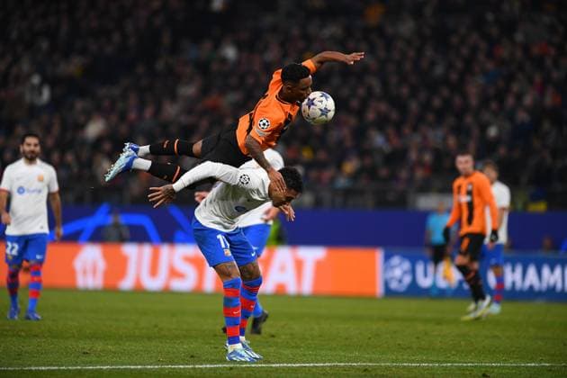 HAMBURG, GERMANY - 7 NOVEMBER, 2023: The UEFA Champions League match between FC Shakhtar Donetsk vs FC Barcelona, Barca at Volksparkstadion  Copyright: xVItaliixKliuievx