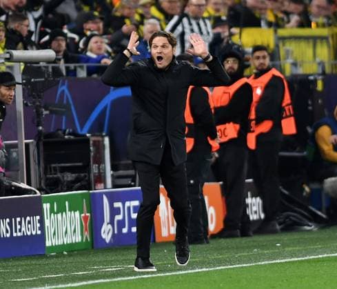07.11.2023, Dortmund, Germany, Signal-Iduna-Park, Borussia Dortmund vs Newcastle United - UEFA Champions League 2023 2024 - Group F, Trainer Edin Terzic (Borussia Dortmund) gestikuliert, gestik (Foto Ralf Treese) Dortmund Signal-Iduna-Park North Rhine-Westphalia Germany