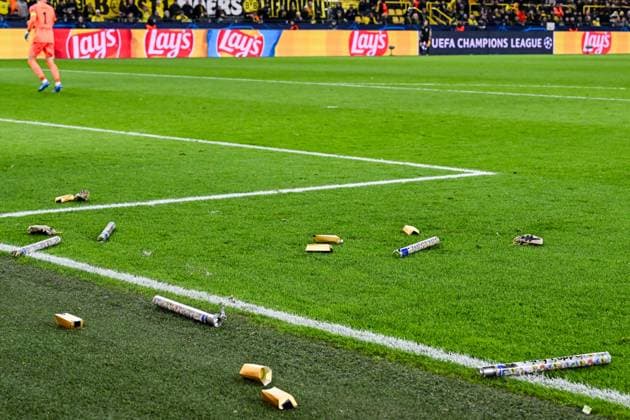 DORTMUND - A protest by supporters during the UEFA Champions League match between Borussia Dortmund and Newcastle United FC at Signal Iduna Park on November 7, 2023 in Dortmund, Germany. ANP Hollandse Hoogte UEFA Champions League 2023 24 2023 2024 xVIxANPxSportx xGerritxvanxKeulenxIVx 483269473 originalFilename: 483269473.jpg
