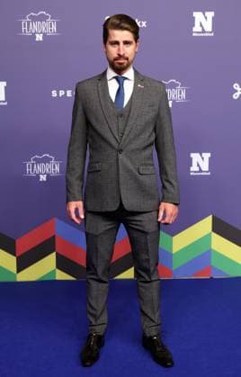 Slovak Peter Sagan of TotalEnergies pictured at the blue carpet of the Flandrien award ceremony for the best Belgian cyclist of the 2023 cycling season, organized by newspaper Het Nieuwsblad , in Oostende, on Tuesday 07 November 2023. KURTxDESPLENTER  x79478841x
