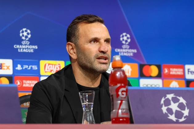 Okan Buruk (Galatasaray Istanbul SK, Headcoach) bei der Pressekonferenz, Galatasaray Istanbul SK, Internationale Pressekonferenz Champions League, Saison 23 24, 07.11.2023 , Galatasaray Istanbul SK, Internationale Pressekonferenz Champions League, Saison 23 24, 07.11.2023 Muenchen Copyright: xEibner-Pressefoto JennixMaulx EP_JML