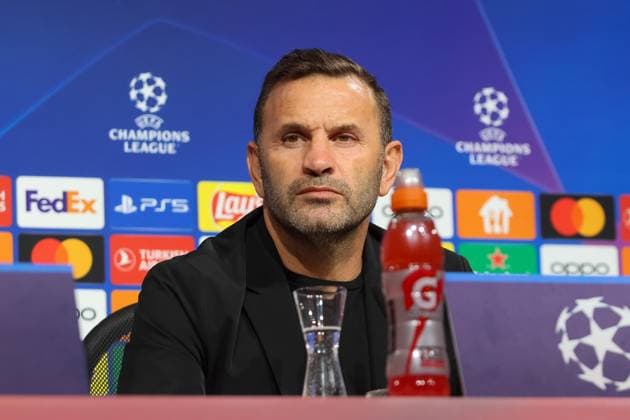 Okan Buruk (Galatasaray Istanbul SK, Headcoach) bei der Pressekonferenz, Galatasaray Istanbul SK, Internationale Pressekonferenz Champions League, Saison 23 24, 07.11.2023 , Galatasaray Istanbul SK, Internationale Pressekonferenz Champions League, Saison 23 24, 07.11.2023 Muenchen Copyright: xEibner-Pressefoto JennixMaulx EP_JML
