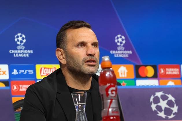 Okan Buruk (Galatasaray Istanbul SK, Headcoach) bei der Pressekonferenz, Galatasaray Istanbul SK, Internationale Pressekonferenz Champions League, Saison 23 24, 07.11.2023 , Galatasaray Istanbul SK, Internationale Pressekonferenz Champions League, Saison 23 24, 07.11.2023 Muenchen Copyright: xEibner-Pressefoto JennixMaulx EP_JML