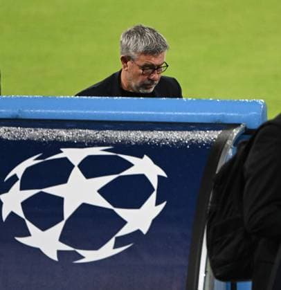 Fussball, Herren, Saison 2023 2024, Champions League (Gruppe C, 4. Spieltag), SSC Neapel - 1. FC Union Berlin, Stadionbegehung und Pressekonferenz des 1. FC Union im Stadio Diego Armando Maradona in Neapel am Tag vor dem Spiel, Trainer Urs Fischer (1. FC Union)07.11. 2023, Copyright: xMatthiasxKochx