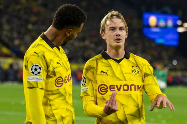 UEFA Champions League, Borussia Dortmund - Newcastle United, 7.11.2023 Julian Brandt (Borussia Dortmund, 19) bejubelt sein Tor zum 2:0. UEFA Champions League, Borussia Dortmund - Newcastle United, Vorrunde 4. Spieltag, am 7.11.2023, Signal Iduna Park, Dortmund UEFA regulations prohibit any use of photographs as image sequences and or quasi-video Copyright: xBEAUTIFULxSPORTS Meuselx