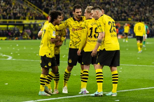 UEFA Champions League, Borussia Dortmund - Newcastle United, 7.11.2023 Jubel nach dem Tor durch Julian Brandt (Borussia Dortmund, 19). UEFA Champions League, Borussia Dortmund - Newcastle United, Vorrunde 4. Spieltag, am 7.11.2023, Signal Iduna Park, Dortmund UEFA regulations prohibit any use of photographs as image sequences and or quasi-video Copyright: xBEAUTIFULxSPORTS Meuselx