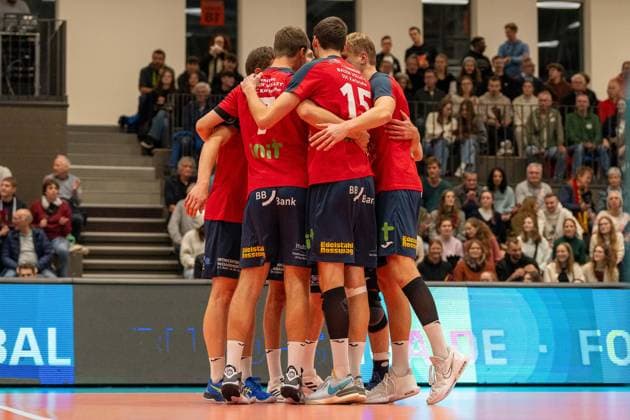 Punktgewinn BADEN VOLLEYS SSC Karlsruhe, GER, Volleyball, 1. Bundesliga Maenner, BADEN VOLLEYS SSC Karlsruhe vs. VC Bitterfeld-Wolfen, 07.11.2023, GER, Volleyball, 1. Bundesliga Maenner, BADEN VOLLEYS SSC Karlsruhe vs. VC Bitterfeld-Wolfen, 07.11.2023 Karlsruhe Copyright: xEibner-Pressefoto StefanxMayerx EP_SMR