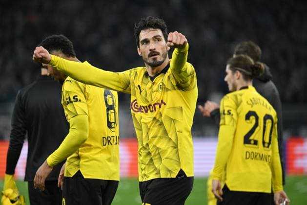Jubel Mats Hummels (Borussia Dortmund) nach dem Abpfiff 07.11.2023, Fussball Champions League, Saison 2023 2024, Vorrunde, 4. Spieltag, Borussia Dortmund - Newcastle United Dortmund Signal Iduna Park Nordrhein Westfalen Deutschland