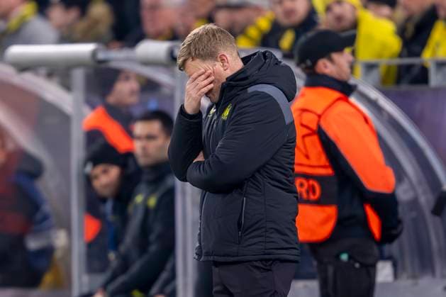 Fußball: Champions League. 4. Spieltag: Borussia Dortmund - Newcastle United am 07.11.2023 im Signal-Iduna-Park: Newcastles Trainer Eddie Howe ist enttäuscht. WICHTIGER HINWEIS: Gemäß den Vorgaben der UEFA ist es untersagt, in dem Stadion und oder vom Spiel angefertigte Fotoaufnahmen in Form von Sequenzbildern und oder videoähnlichen Fotostrecken zu verwerten bzw. verwerten zu lassen. Copyright: xKirchner DavidxInderliedx