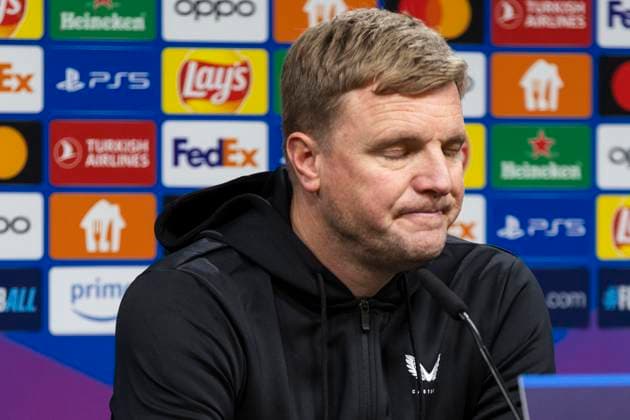 UEFA Champions League, Borussia Dortmund - Newcastle United, 7.11.2023 Eddie Howe (Newcastle United, Cheftrainer) bei der Pressekonferenz nach der Partie. UEFA Champions League, Borussia Dortmund - Newcastle United, Vorrunde 4. Spieltag, am 7.11.2023, Signal Iduna Park, Dortmund UEFA regulations prohibit any use of photographs as image sequences and or quasi-video Copyright: xBEAUTIFULxSPORTS Meuselx
