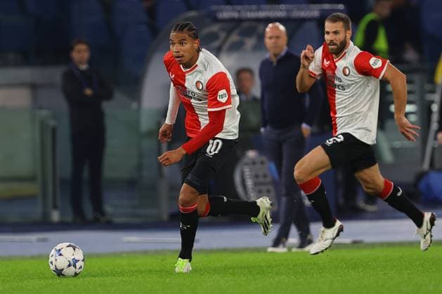 UEFA CHAMPIONS LEAGUE 2023-2024 - GROUP E - SS Lazio vs Feyenoord, Olympic Stadium in Rome on 7th november 2023 Rome, Italy 07.11.2023: Calvin Stengs of Feyenoord in action during the Uefa Champions League 2023-2024 football, group E, between SS Lazio vs Feyenoord at Olympic Stadium in Rome. Rome Olympic italy italy Copyright: xmarcoxiacobucci