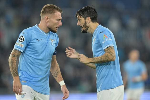 Foto Alfredo Falcone LaPresse 07 Novembre 2023 - Roma, Italia - calcio - Lazio vs Feyenoord - Uefa Champions League 2023-2024 Girone E - Stadio Olimpico di Roma. Nella foto: Luis Alberto (10 SS Lazio)Ciro Immobile (17 SS Lazio) Foto Alfredo Falcone LaPresse November 07, 2023 Rome, Italy - sport, soccer - Lazio vs Feyenoord - Uefa Champions League 2023-2024 Group E - Olimpic Stadium & xee;n Rome. In the pic: Luis Alberto (10 SS Lazio)Ciro Immobile (17 SS Lazio)  Copyright: xAlfredoxFalcone LaPressex