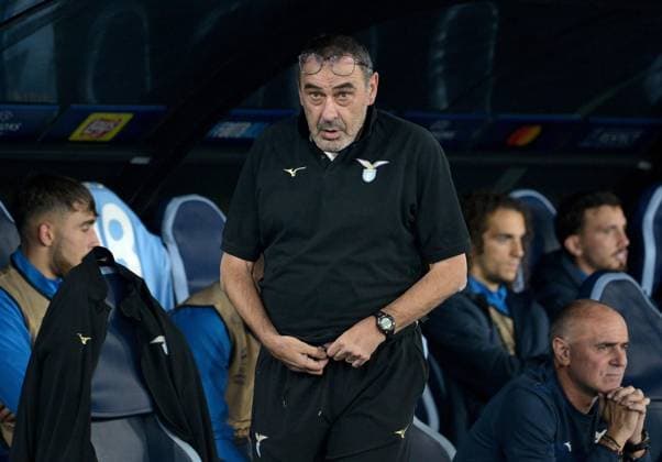 November 7, 2023, ROME: SS Lazio s head coach Maurizio Sarri reacts during the UEFA Champions League group E soccer match between SS Lazio and Feyenoord at Olimpico stadium in Rome, Italy, 07 November 2023. ANSA ETTORE FERRARI UEFA Champions League - SS Lazio vs Feyenoord Rotterdam  - ZUMAa110 20231107_zaf_a110_037 Copyright: xEttorexFerrarix