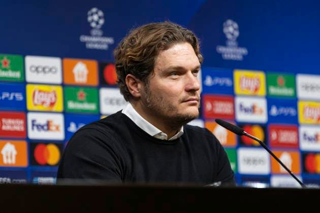 UEFA Champions League, Borussia Dortmund - Newcastle United, 7.11.2023 Edin Terzic (Borussia Dortmund, Cheftrainer) bei der Pressekonferenz nach der Partie. UEFA Champions League, Borussia Dortmund - Newcastle United, Vorrunde 4. Spieltag, am 7.11.2023, Signal Iduna Park, Dortmund UEFA regulations prohibit any use of photographs as image sequences and or quasi-video Copyright: xBEAUTIFULxSPORTS Meuselx