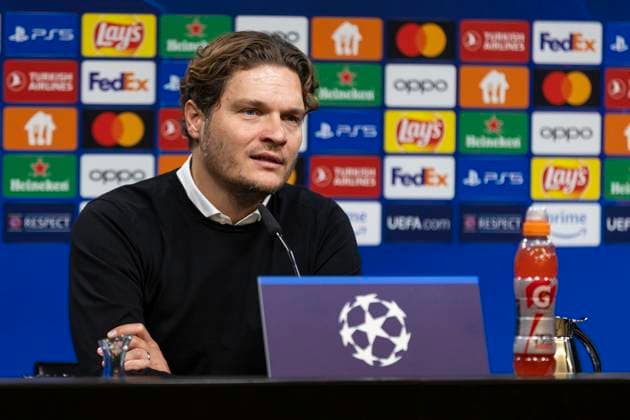 UEFA Champions League, Borussia Dortmund - Newcastle United, 7.11.2023 Edin Terzic (Borussia Dortmund, Cheftrainer) bei der Pressekonferenz nach der Partie. UEFA Champions League, Borussia Dortmund - Newcastle United, Vorrunde 4. Spieltag, am 7.11.2023, Signal Iduna Park, Dortmund UEFA regulations prohibit any use of photographs as image sequences and or quasi-video Copyright: xBEAUTIFULxSPORTS Meuselx
