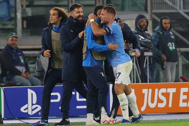 Rome, Italy 07.11.2023:Ciro Immobile of Lazio score the goal and celebrate with the team in the Uefa Champions League 2023-2024 football, group E, between SS Lazio vs Feyenoord at Olympic Stadium in Rome.  Copyright: xMarcoxIacobucci IPAxSportx xipa-x xx IPA_41481948 IPA_Agency_IPA41481948