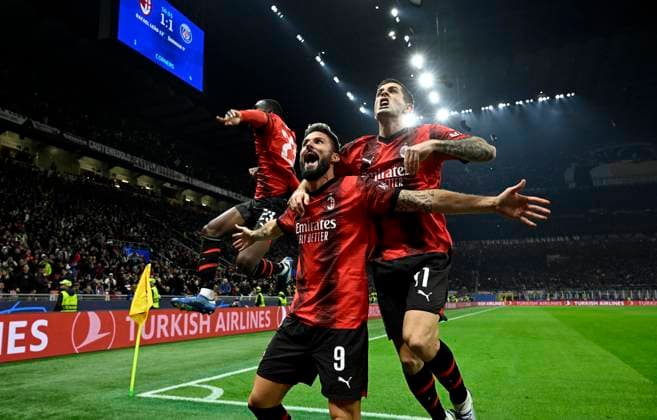 IPP20231107 Football - soccer: UEFA Champions League 2023 2024, A.C. Milan - Paris Saint-Germain F.C., Olivier Giroud esulta dopo il gol del 2-1 Photo Press (Verwendung nur in Deutschland - GERMANY ONLY) *** IPP20231107 Football soccer UEFA Champions League 2023 2024, A C Milan Paris Saint Germain F C , Olivier Giroud esulta dopo il gol del 2 1 Photo Press Use only in Germany GERMANY ONLY 