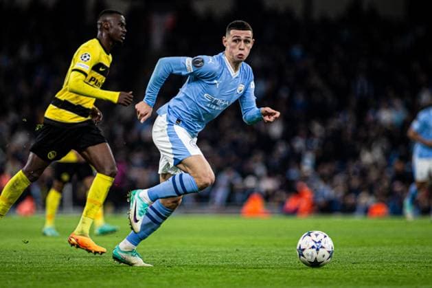 MANCHESTER, ENGLAND - NOVEMBER 7: Phil Foden of Man City in action during the UEFA Champions League Group Stage match between Manchester City and BSC Young Boys at Etihad Stadium on November 7, 2023 in Manchester, England. Manchester Etihad Stadium England United Kingdom Copyright: xJustPictures.ch DaniloxFernandesx jp-en-EuSpIm-Man.City_Y.Boys_07Nov2023_DAF_00052