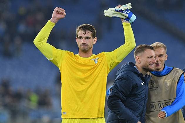 Ivan Provedel of SS Lazio celebrating the victory at the end of the match during the Champions League match between Lazio v Feyenoord at Olympic stadium, Italy, November 07th, 2023. Photographer01  Copyright: xFotografo01x xipa-agency.netx xFotografo01x IPA_41486260 IPA_Agency_IPA41486260