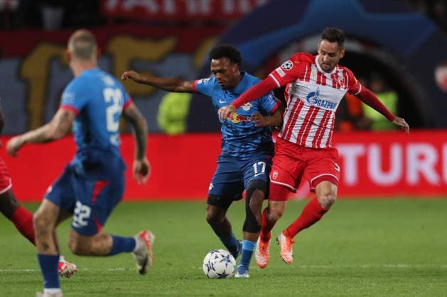 CRVENA ZVEZDA vs RB LEIPZIG LOIS OPENDA vs SRDJAN MIJAILOVIC football Crvena zvezda UEFA Champions legaue vs RB Leipzig Rajko Mitic stadium, Belgrade 07.11.2023. Foto: FOOTBALL, CRVENA ZVEZDA, RED STAR, UEFA CHAMPIONS LEAGUE, RB LEIPZIG Belgrade Rajko Mitic stadium Serbia Copyright: xMarkoxMetlasx xMNxPressx