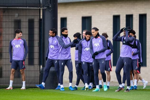 Football - UEFA Europa League - Group E - Toulouse FC v Liverpool FC - MD-1 LIVERPOOL, ENGLAND - Wednesday, November 8, 2023: Liverpool s players during a training session at the AXA Training Centre ahead of the UEFA Europa League Group E match between Toulouse FC and Liverpool FC. (Photo by Jessica Hornby Propaganda) LIVERPOOL AXA Training Centre MERSEYSIDE ENGLAND  Copyright: xDavidxRawcliffex P2023-11-08-LFC_Training-12